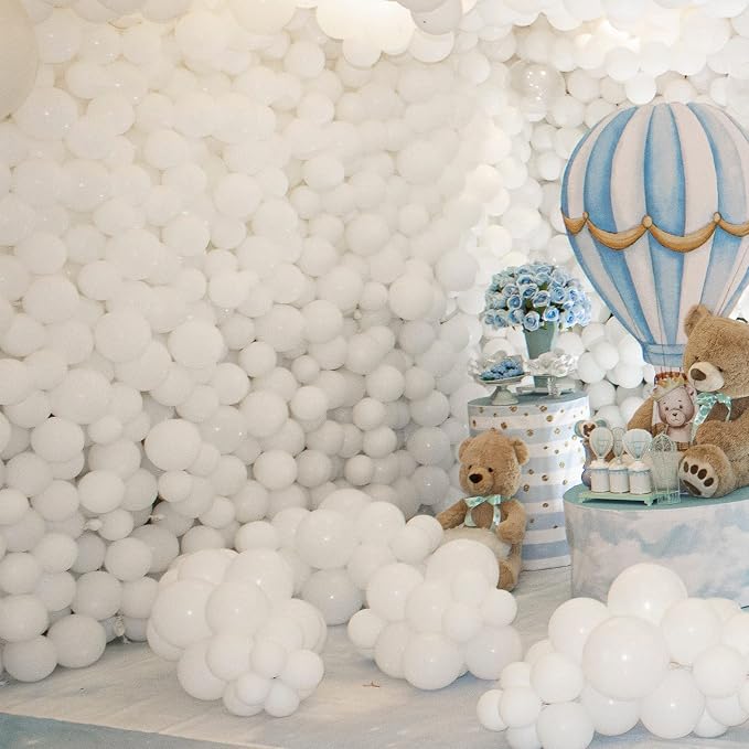 White Balloons 110Pcs, 5 Inch Small White Latex Party Balloons, Mini Thick - Image 6