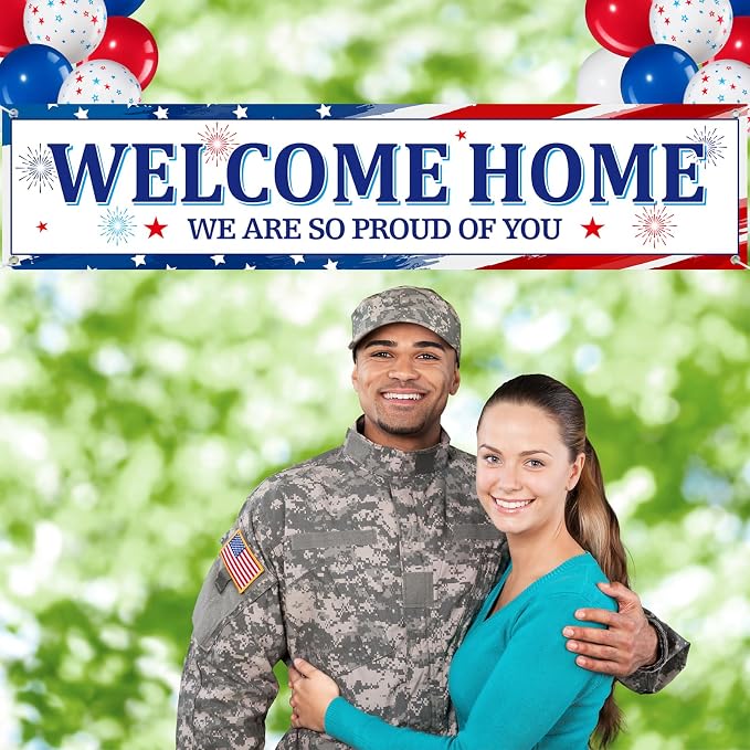 36 Pieces Welcome Home Banner Decoration Set, Large Fabric We Are So Proud of - Image 6