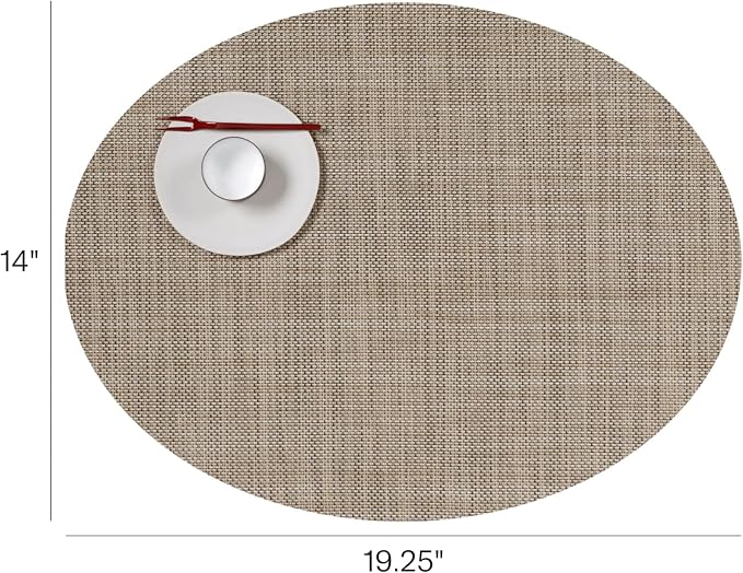 Chilewich Mini Basketweave Placemats, Woven Oval Placemats Set of 4 | Reusable - Image 2