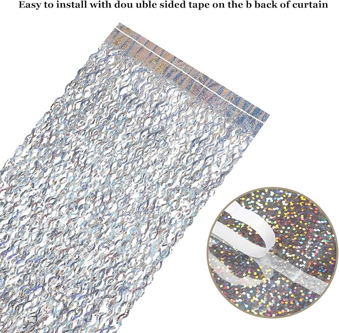 4 Pack Silver Tinsel Backdrop - Image 4
