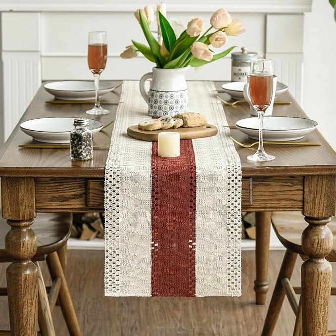 Artoid Mode Caramel Farmhouse Rustic Table Runner 12x90 Inch | Seasonal Holiday - Image 2