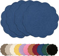 AHHFSMEI Round Faux Linen Placemats Set of 4 Heat Resistant Non-Slip Stain by AHHFSMEI