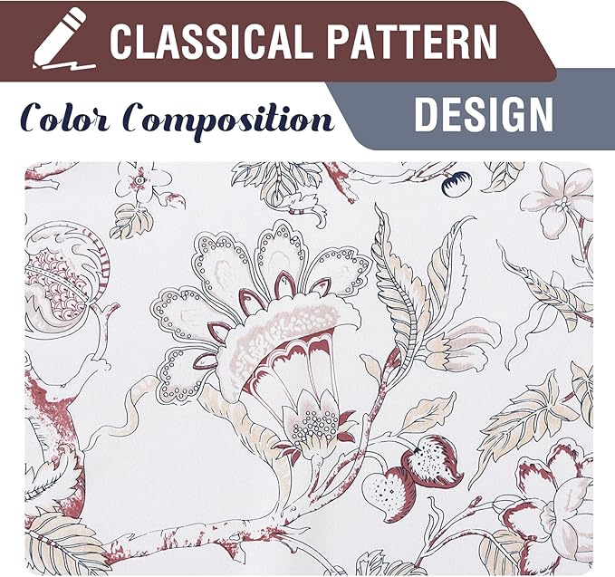 H.VERSAILTEX Blackout Curtains 63 Inch Length 2 Panels Set Floral Print Curtain - Image 4