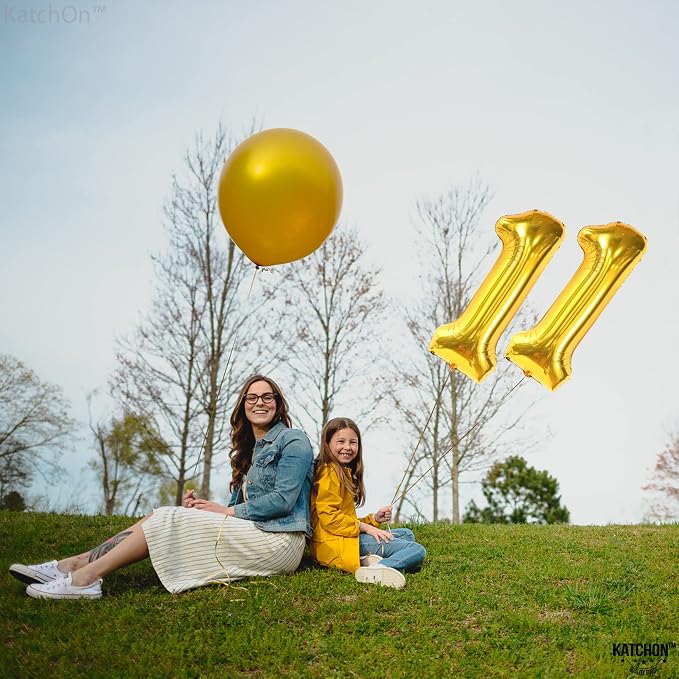KatchOn Gold Number 11 Balloon 40 Inch, 11th Birthday Balloon Decor | 11th - Image 8