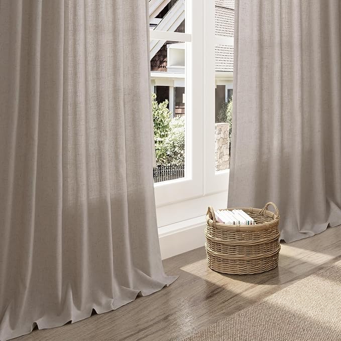 Stone Beige Linen Curtains for Living Room 72 Inches Long Luxury Light - Image 5