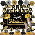 Zirtorei 20Pcs Black Gold Birthday Party Decorations Kit by Zirtorei