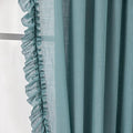 TERLYTEX Stone Blue Ruffle Curtains 84 Inches Long 2 Panels, 58 x 84 Inch by TERLYTEX