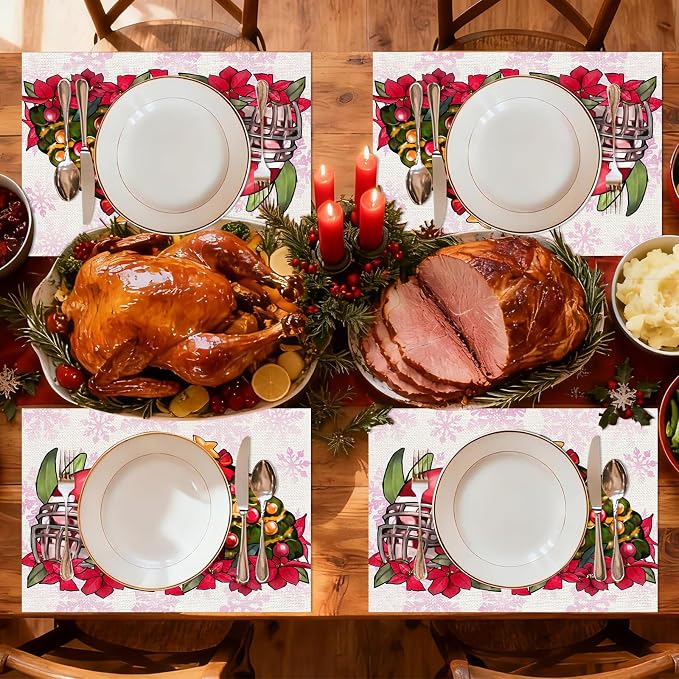 50Pcs Winter Disposable Paper Placemats, Holiday Table Decor - Image 5
