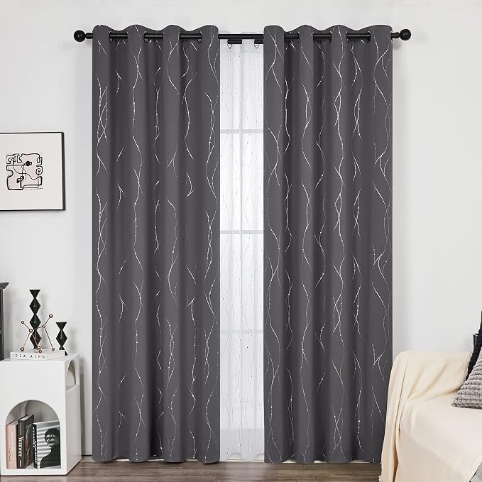 Deconovo Living Room Curtains 84 Inches Long, Thermal Insulated, Room Darkening - Image 2