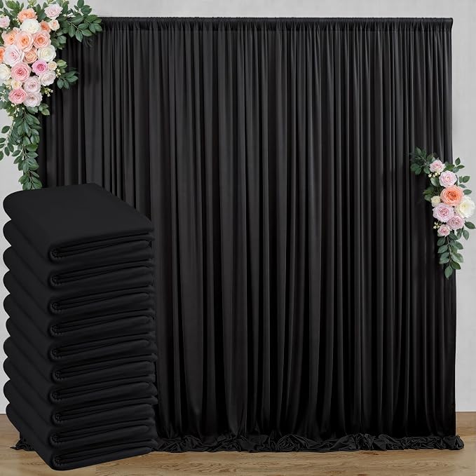 50 ft x 8 ft Black Backdrop Curtain by Outpain