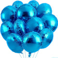 25Pcs Blue Round Shaped Foil Balloons 18 Inch Mylar Balloon | Helium by Unknown