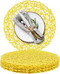 AHHFSMEI Paper Braided Round Placemats Set of 8 Natural Non-Slip Heat Resistant by AHHFSMEI