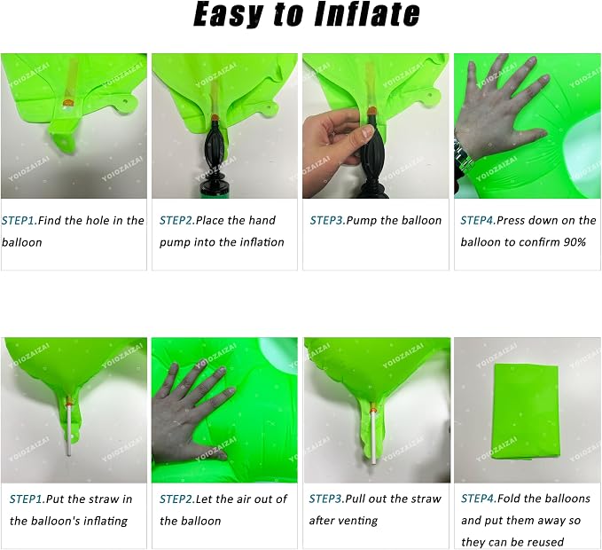 40IN Fluorescent Green Number 8 Balloons Glow In The Dark Green Balloon | - Image 3