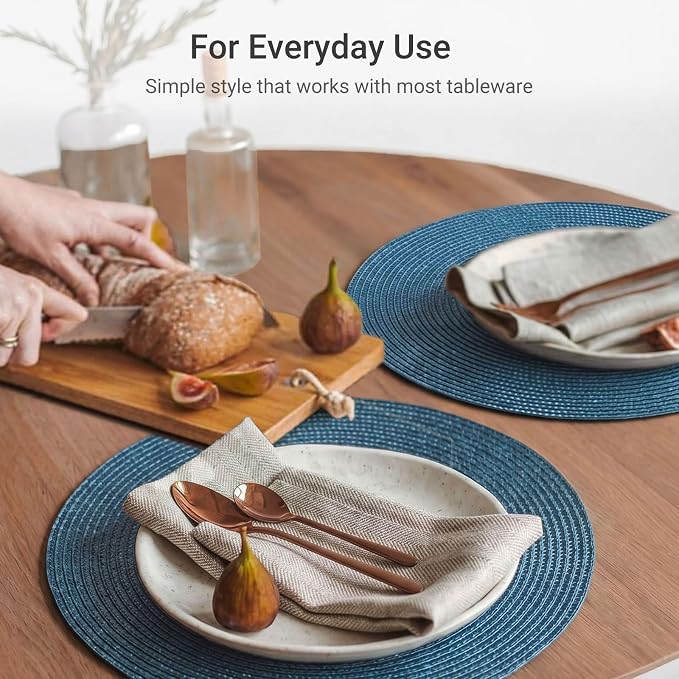 FunWheat Round Braided Placemats Set of 8 Place Mats - Image 5