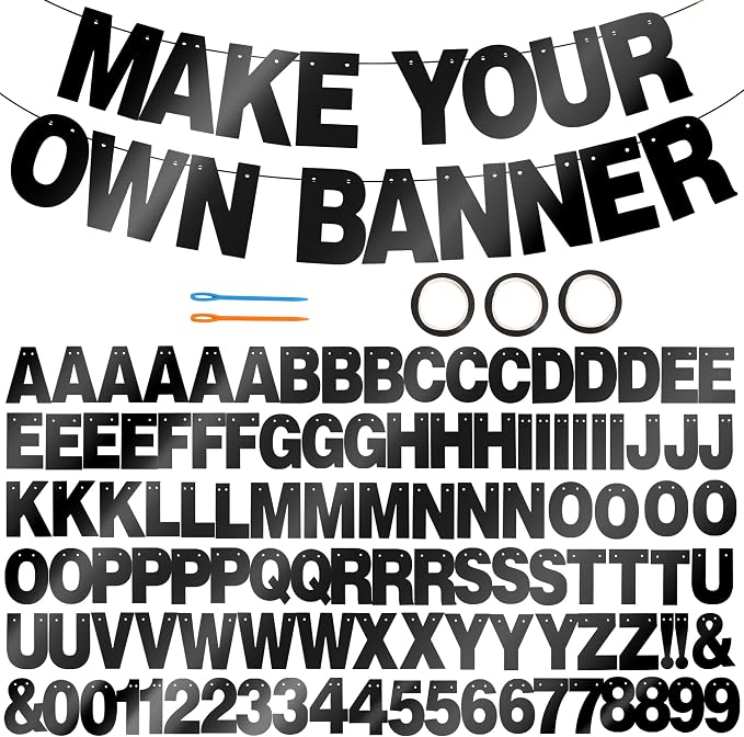 BEISHIDA Double-sided Black 116PCS A-Z DIY Letter Custom Banner Party Decor | by Beishida