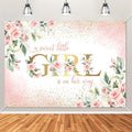 Avezano Girl Baby Shower Backdrop Pink Floral Sweet Baby Baby Shower Banner A by AVEZANO
