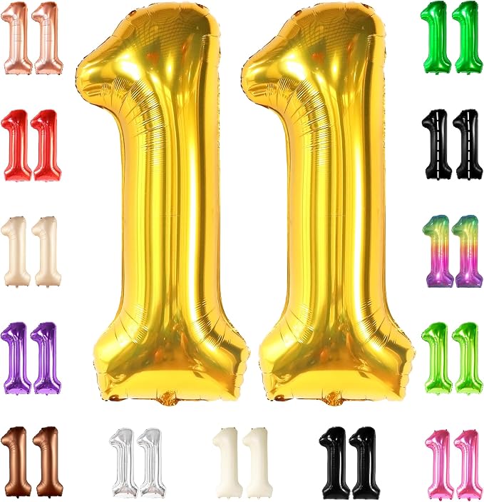 KatchOn Gold Number 11 Balloon 40 Inch, 11th Birthday Balloon Decor | 11th by KatchOn