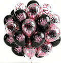 Black Whiet Confetti Balloons, by Hongplus