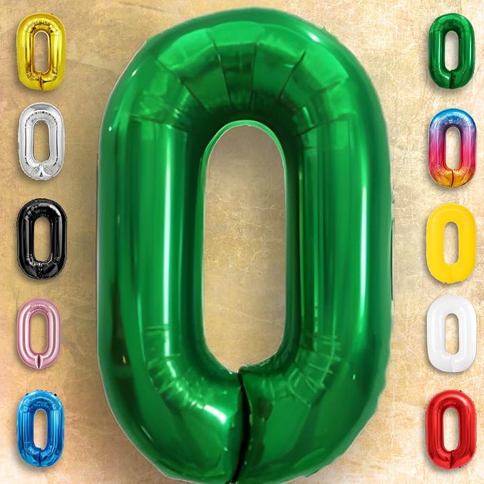 Green Number Balloon 0 Mylar Foil Balloons 32 inch - Image 6