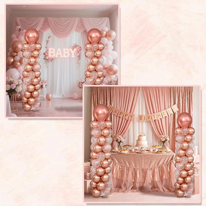 Rose Gold Balloon Column Stand Kit Set of 2 - Image 9