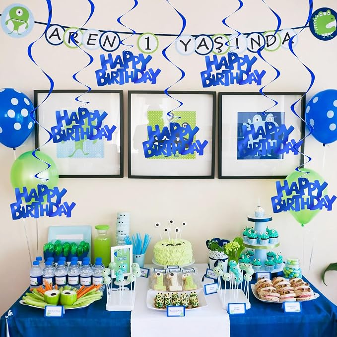 BEISHIDA 12 Pcs Happy Birthday Hanging Swirl Decorations - Image 6