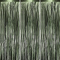Voircoloria Dark Green Foil Fringe Backdrop Curtains, 3 Pack | Tinsel Streamers by Voircoloria