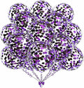 50pcs Purple and Black Foil Confetti Balloons, 12 inch Latex Balloon by KALOR