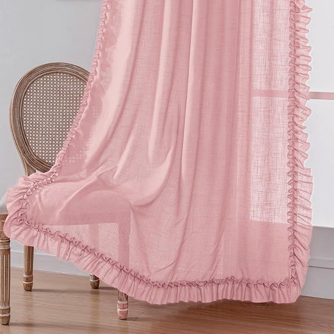 TERLYTEX Blush Pink Linen Curtains - Image 7