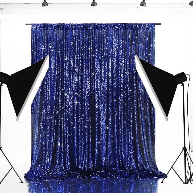 Eternal Beauty Navy Blue 3mm Sequin Backdrop 10x10 Ft - Image 4