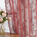 Coral Lace Curtains 54 Inch Length 2 Panels by SEEKRIGHTHomeDecor
