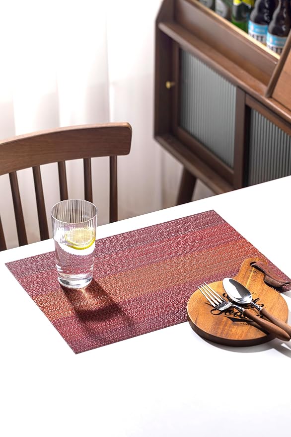 LEXMORE Placemats Set of 6 Vinyl/Plastic Woven Place Mats - Image 6
