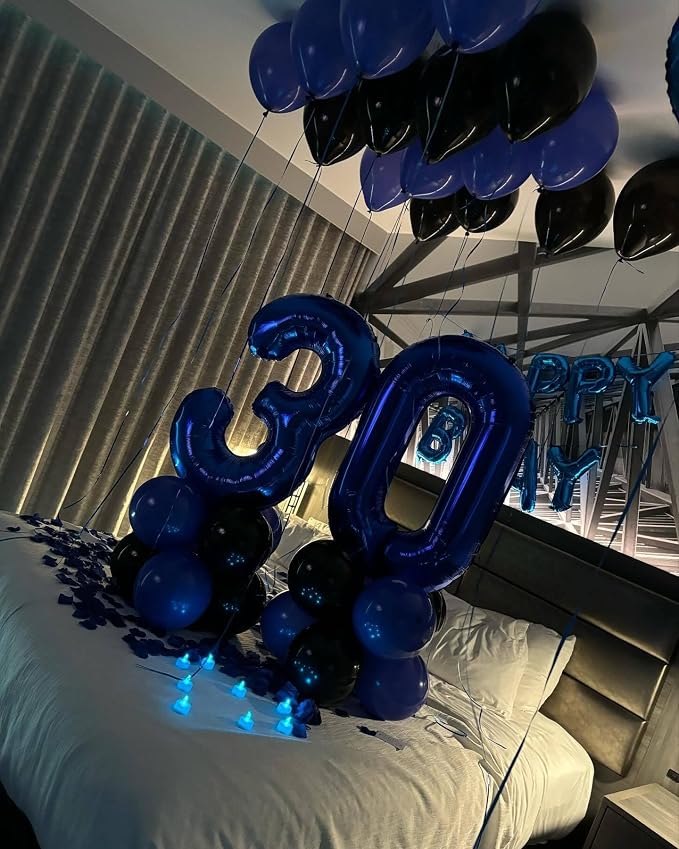 NightBlue Number 3 Balloon 40 Inch, 3rd Birthday Decorations Men Women | Foil - Image 2
