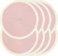 Round Placemats Set of 8, Woven Table Mats, Mint Pink | Braided Paper Edge by Noctiflorous