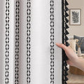 White 100% Boho Blackout Curtains 84 Inch 2 Panels by Unknown