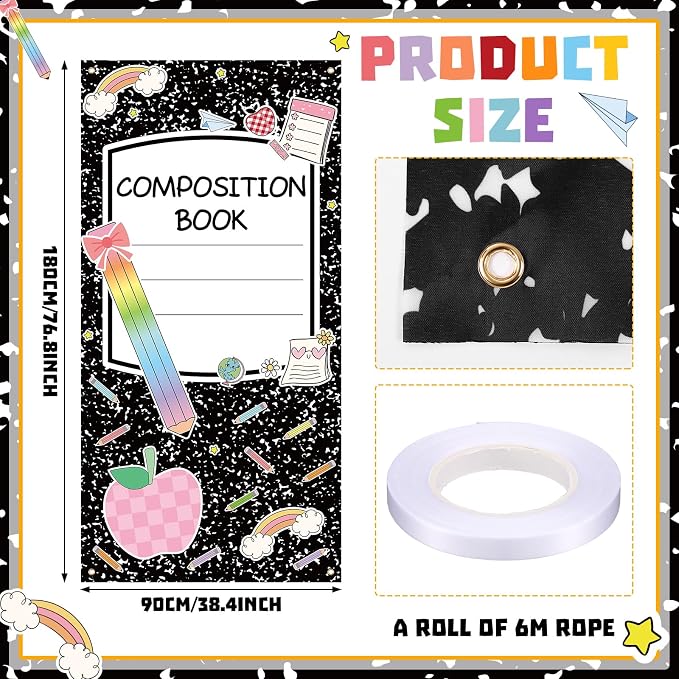 Hunnmingre Composition Book Classroom Decor Back to School Door Decorations - Image 2