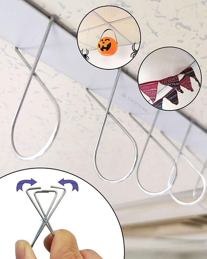 Heavy Duty Drop Ceiling Hook Clips, 50 Pack | Clip securely onto ceiling grids - Image 2