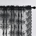 Kotile Black Lace Curtains for Kitchen Windows, W42 x L45 Inch, 2 Panels | Rod by Kotile+Curtains
