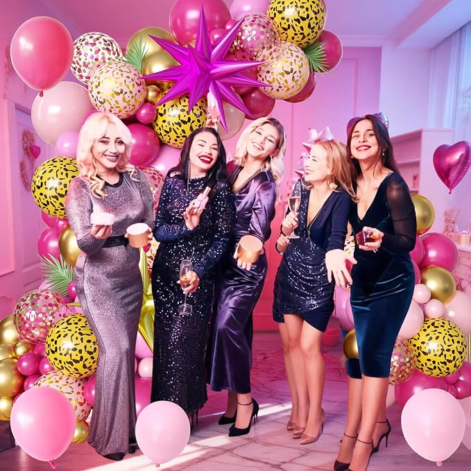 Hot Pink Cheetah Print Balloon Arch Kit - Image 4