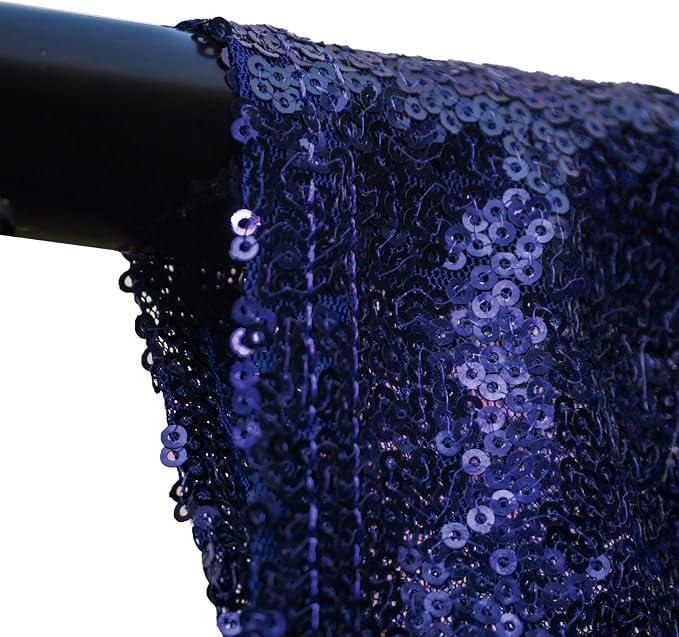 JYFLZQ Navy Blue Sequin Backdrop Curtains 4ft x 6.5ft 1 Panel Glitter Photo - Image 5