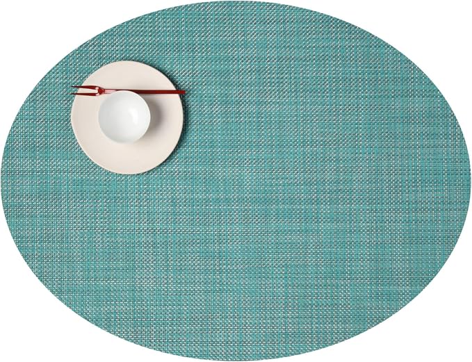 Chilewich Mini Basketweave Placemats, Woven Oval Placemats Set of 4 | Reusable by Chilewich