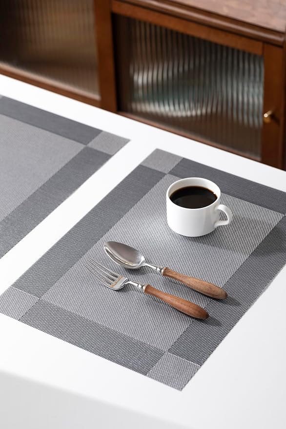 LEXMORE Placemats Set of 4 Vinyl/Plastic Woven Place Mats - Image 7