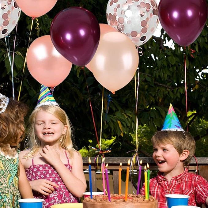 Rose Gold Balloons Burgundy Balloons Kit, 12 Inch - Image 7