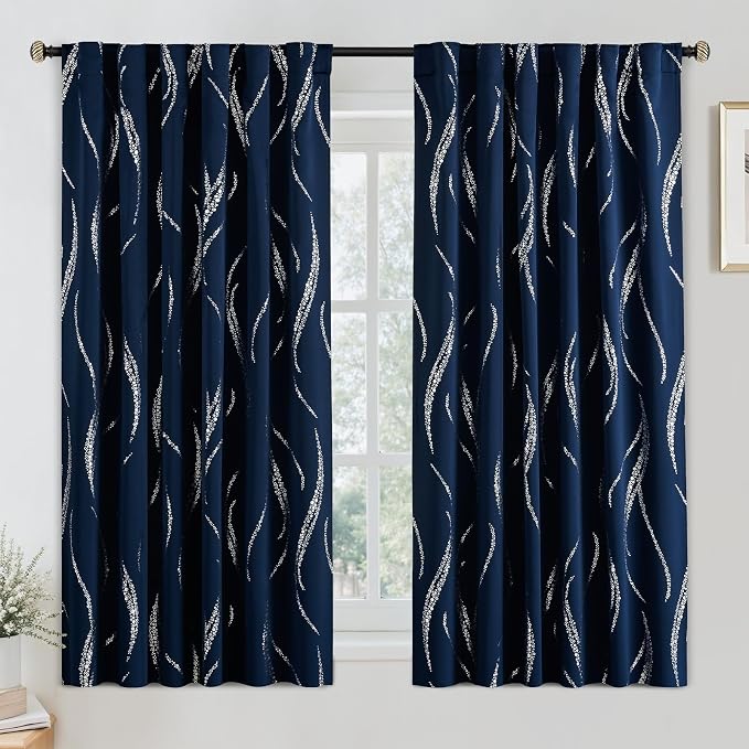 Yakamok Navy Blue Blackout Curtains by Yakamok