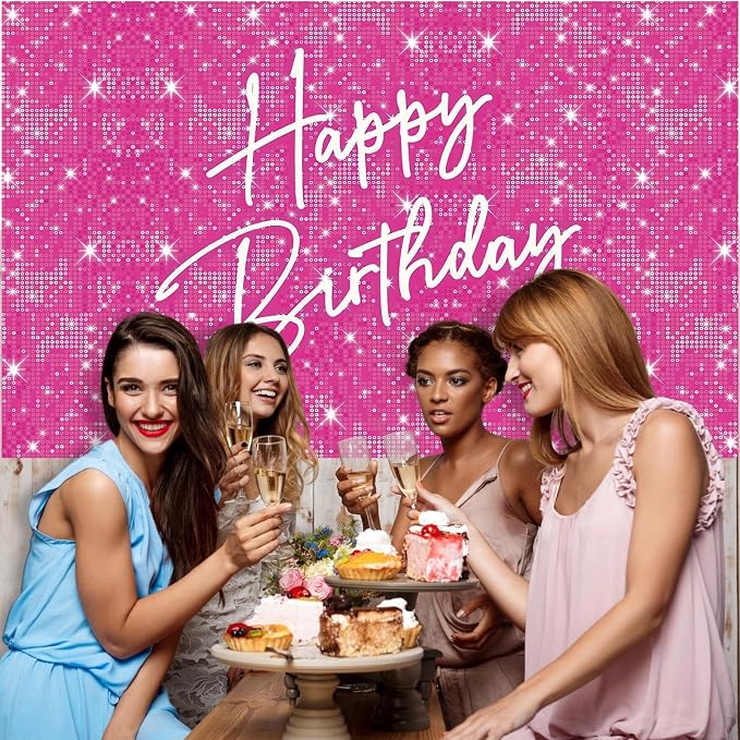 Glitter Happy Birthday Backdrop Banner, Happy Birthday Party Decoration Yard - Image 7