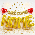 TONIFUL 2 Size Gold WELCOME HOME Foil Balloons Banner Letter Decorations | by TONIFUL
