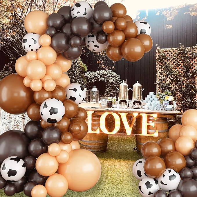 128 Pcs Cow Print Balloon Arch Kit, Latex Balloons Garland Kit - Image 6