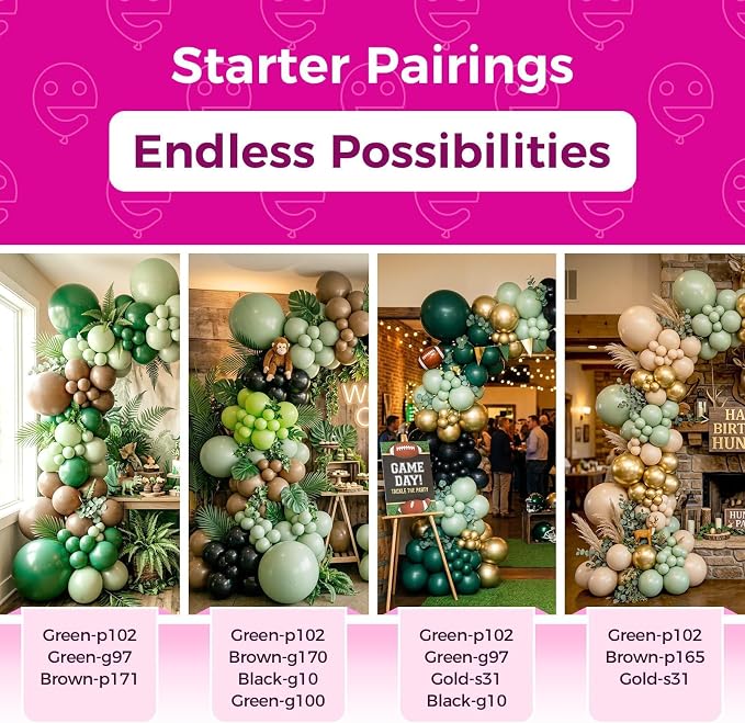 Bezente Sage Green Balloons Latex Party Balloons 100 Pack 12 inch | Dusty Boho - Image 4