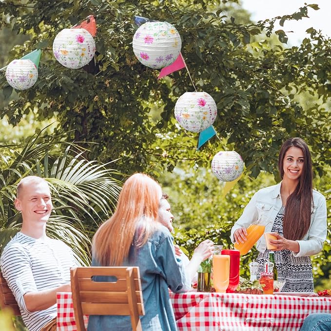 Baquler 12 Pcs Paper Lanterns Party Decorations, Hanging Paper Lanterns in 3 - Image 4