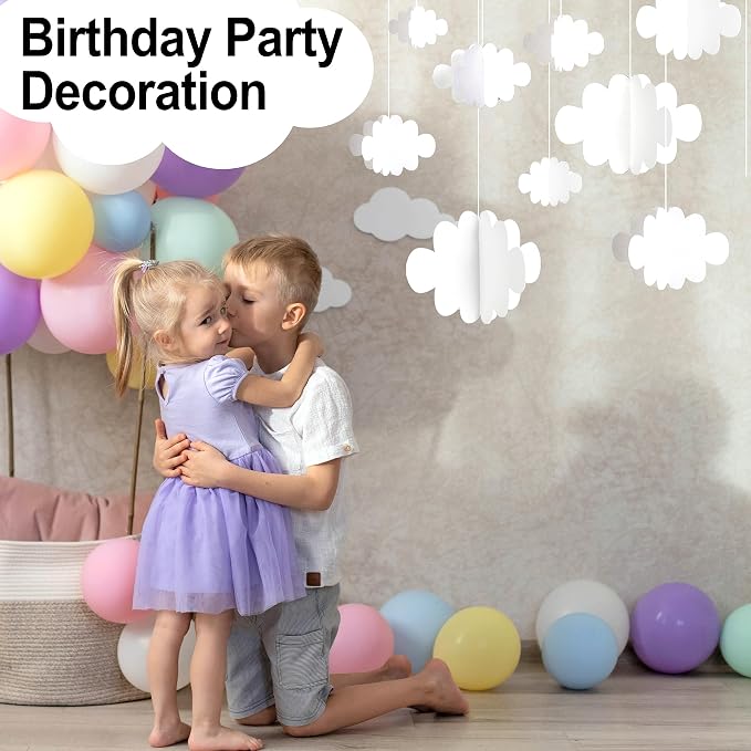 Ayfjovs 18 PCS 3D Cloud Decoration, Artificial Hanging Clouds - Image 8