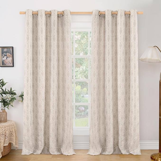 BGment Camel Curtains for Living Room 96 Inches Long, Natural French Country by BGment